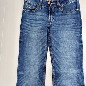 Wrangler Blue Denim with Pink Stitching